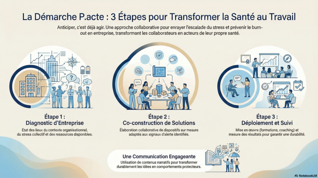 Prévention Burn-out & RPS en Entreprise | P.acte & Co infographie démarche p.acte